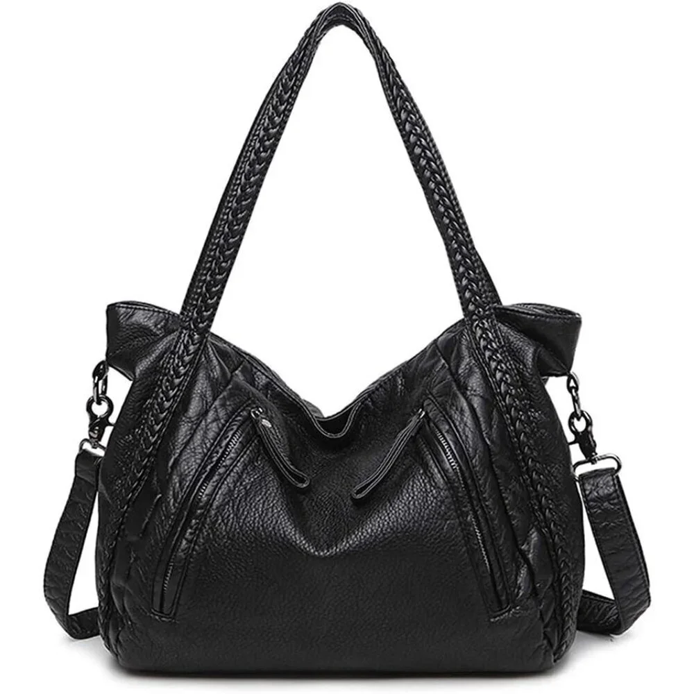 Women’s Leather Shoulder Bag Large Capacity Tote Crossbody Purse